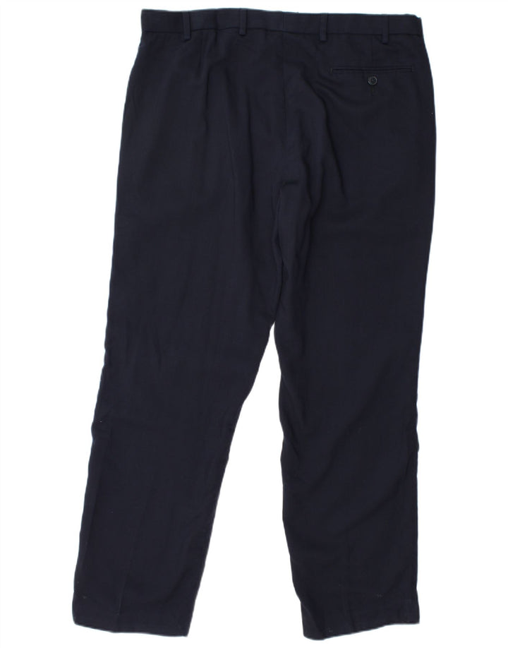 Marks & Spencer Pantalón chino de corte regular para hombre W36 L31 Lana azul marino