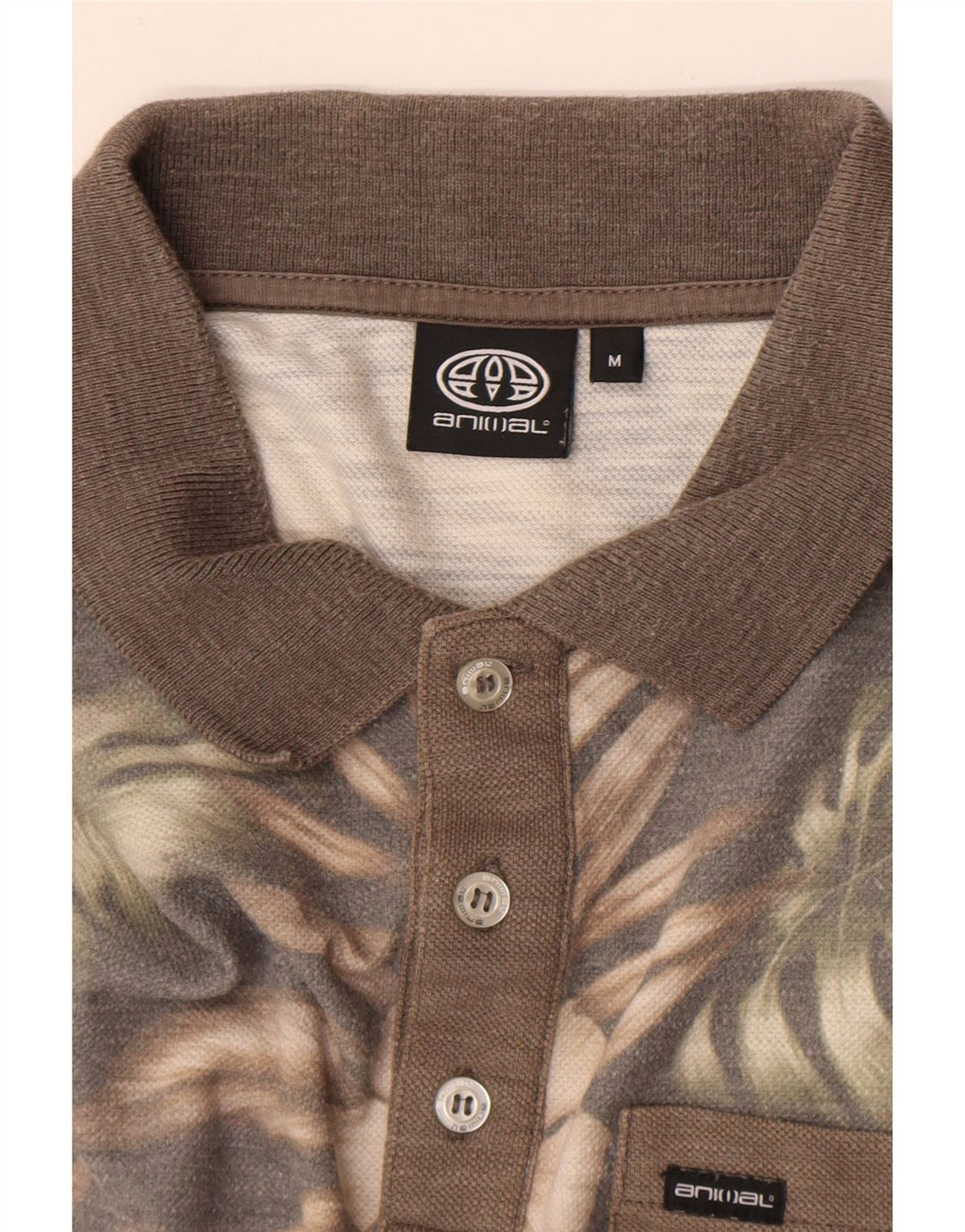 Animal Polo De Hombre Marrón Medio Floral