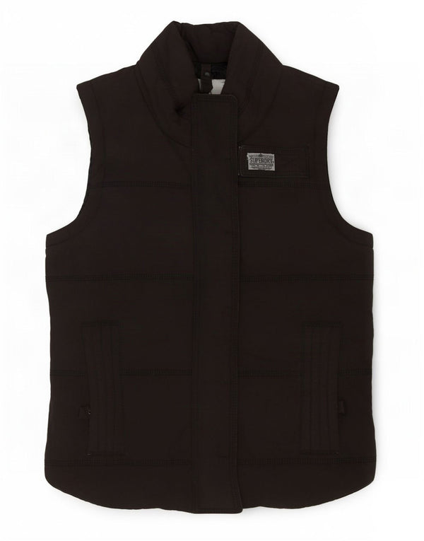 Superdry Chaleco acolchado para mujer UK 6 XS Algodón negro