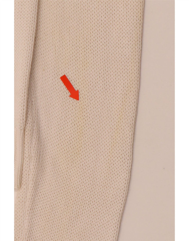 ARMANI JEANS Jersey con cuello en V para mujer UK 46 Grande Algodón blanco