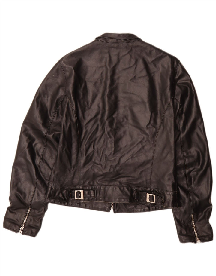 Vera Pelle Chaqueta de cuero para mujer IT 44 Mediana Negro