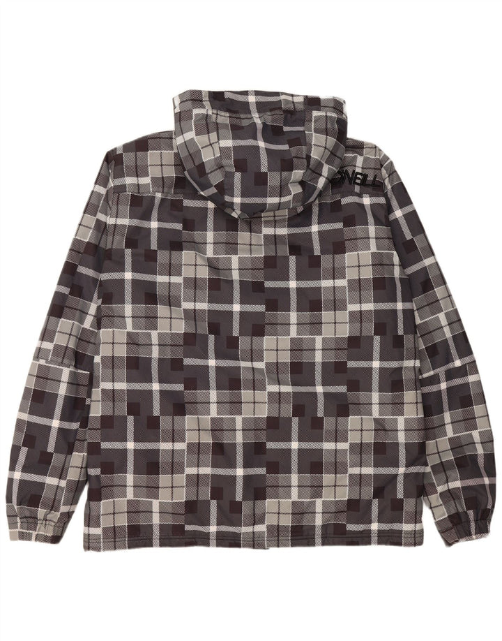O'NEILL Chaqueta cortavientos con capucha para hombre UK 40 Grande Gris Geométrico