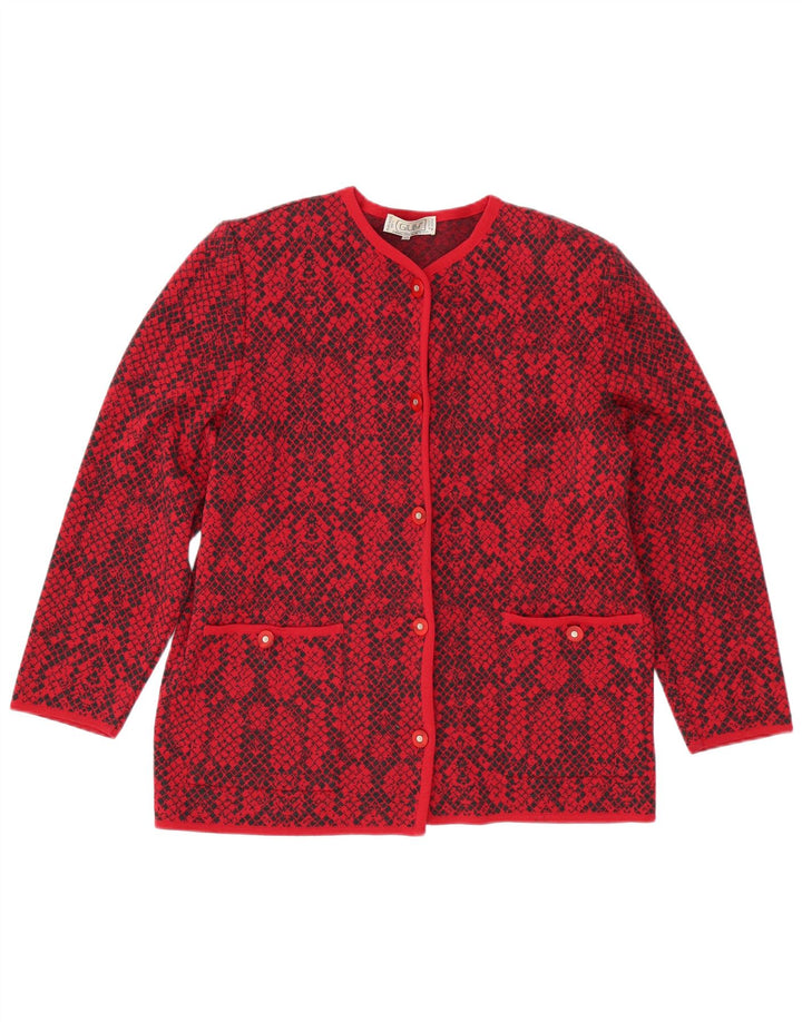 Suéter tipo cárdigan para mujer Giuly IT 48 XL Lana Fair Isle roja