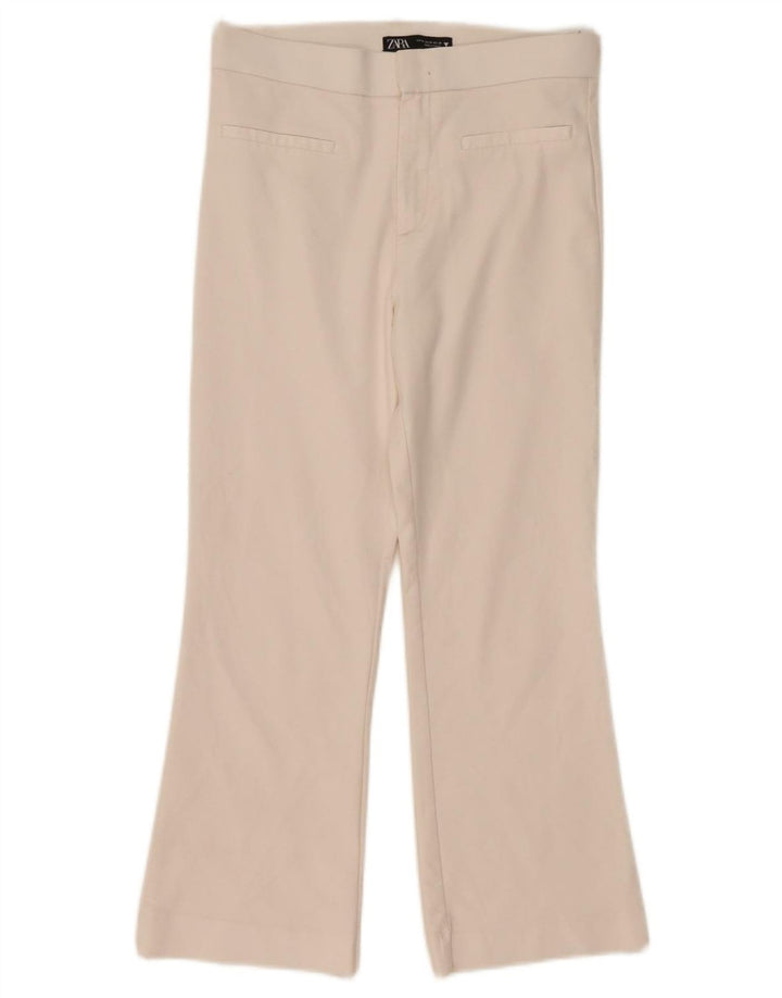 Zara Mujer Pantalón Corto Bootcut Mediano W29 L25 Algodón Blanco