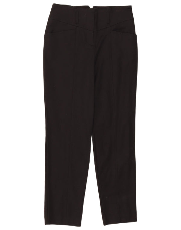 Boden Pantalones informales cónicos de cintura alta para mujer UK 10 Small W30 L28 Negro