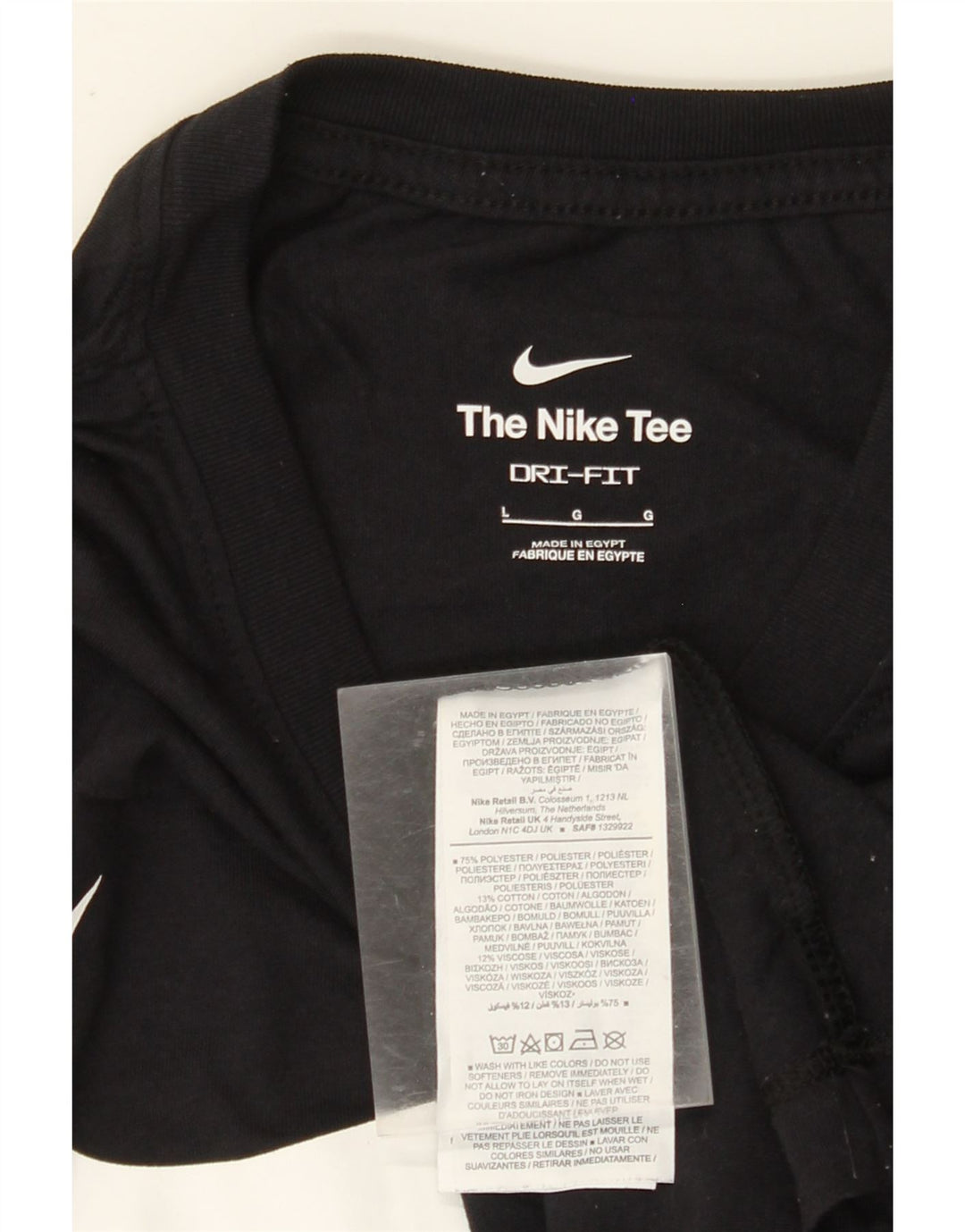 NIKE Camiseta gráfica Dri Fit para hombre, talla grande, algodón negro