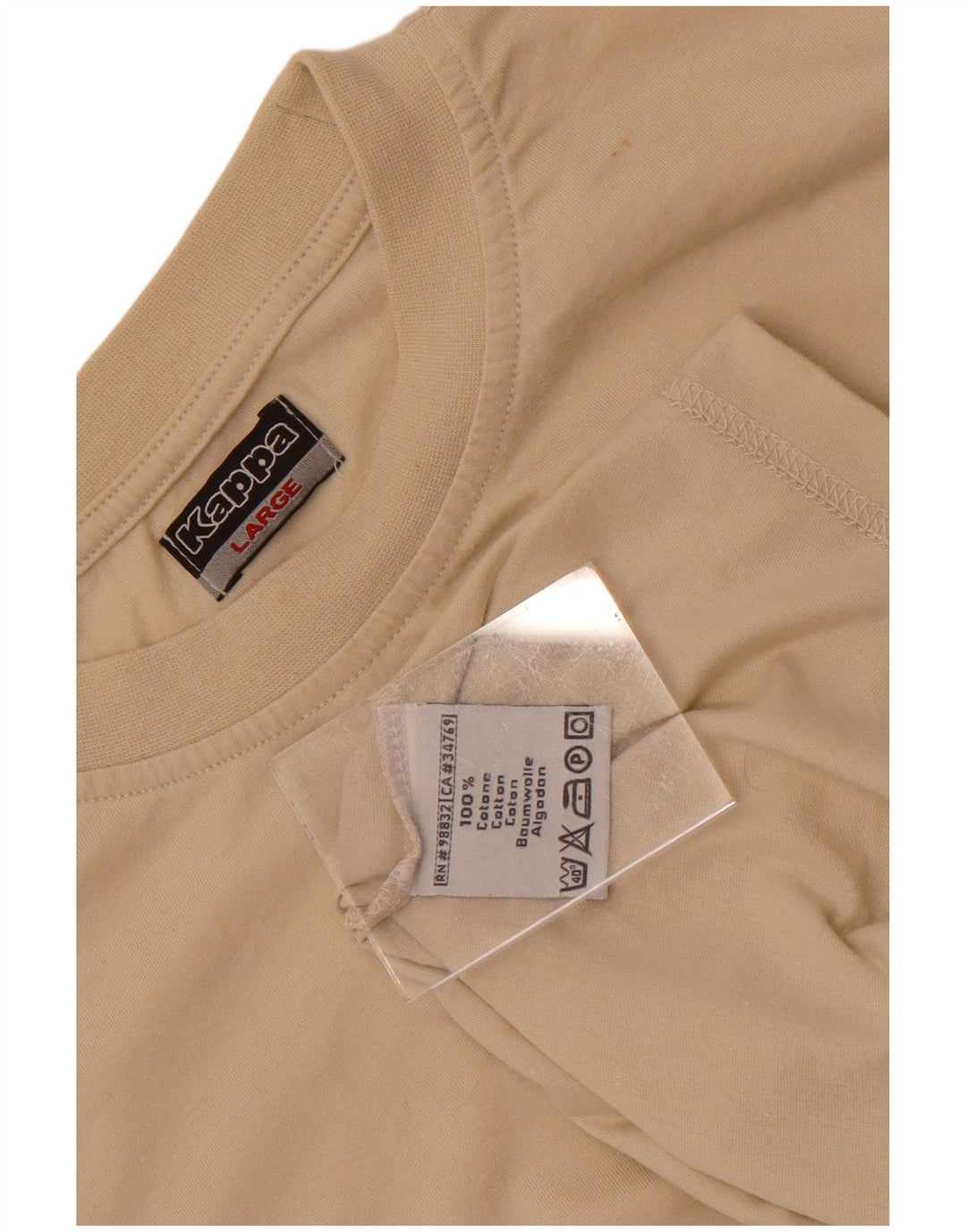Camiseta Kappa Hombre Top Large Beige Algodón