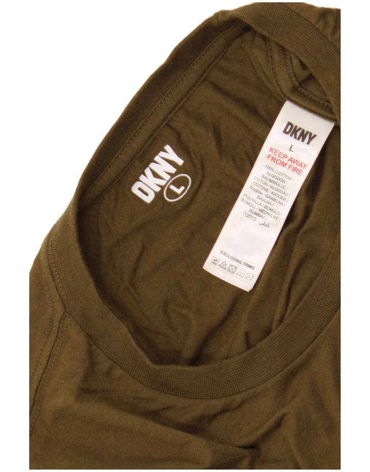 Dkny Camiseta Hombre Top Large Caqui Algodón
