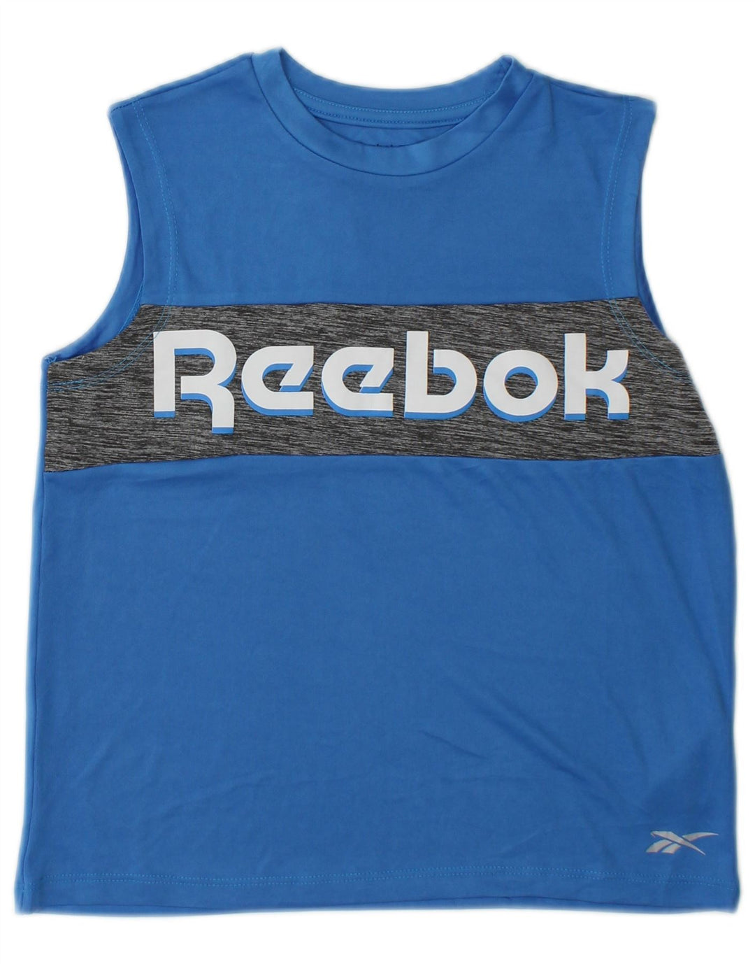 Reebok Camiseta sin mangas estampada para niños 10-11 años Poliéster color block azul