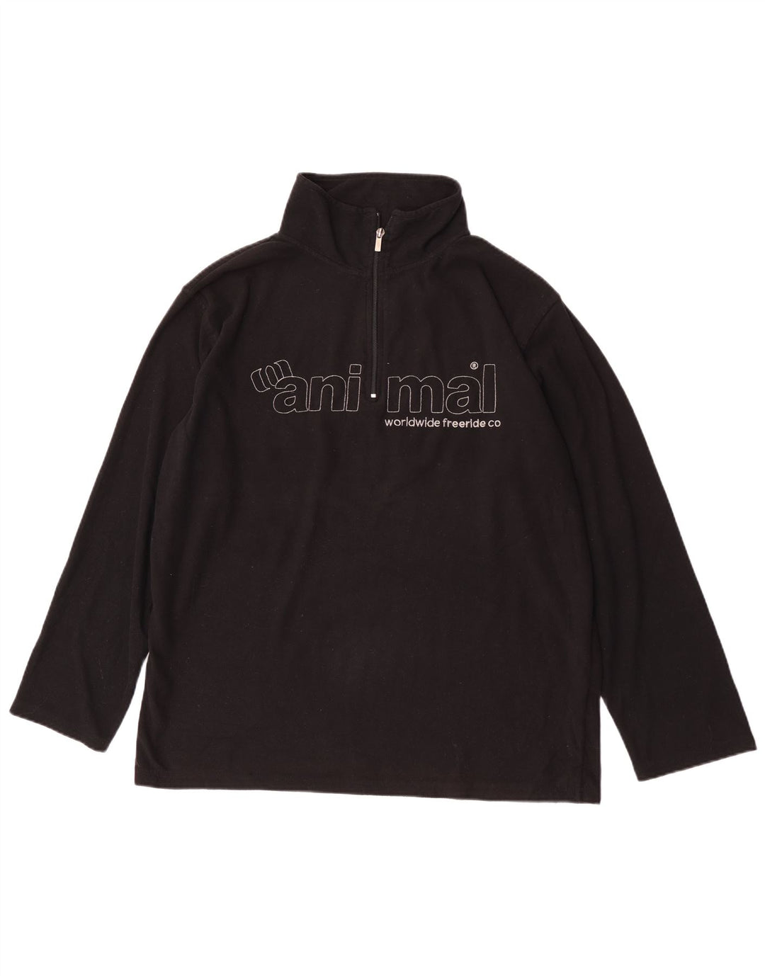 Animal Jersey de forro polar con cuello y cremallera gráfico para hombre XL Poliéster negro