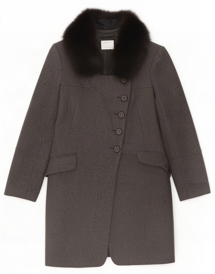 Abrigo vintage para mujer IT 46 Lana gris grande