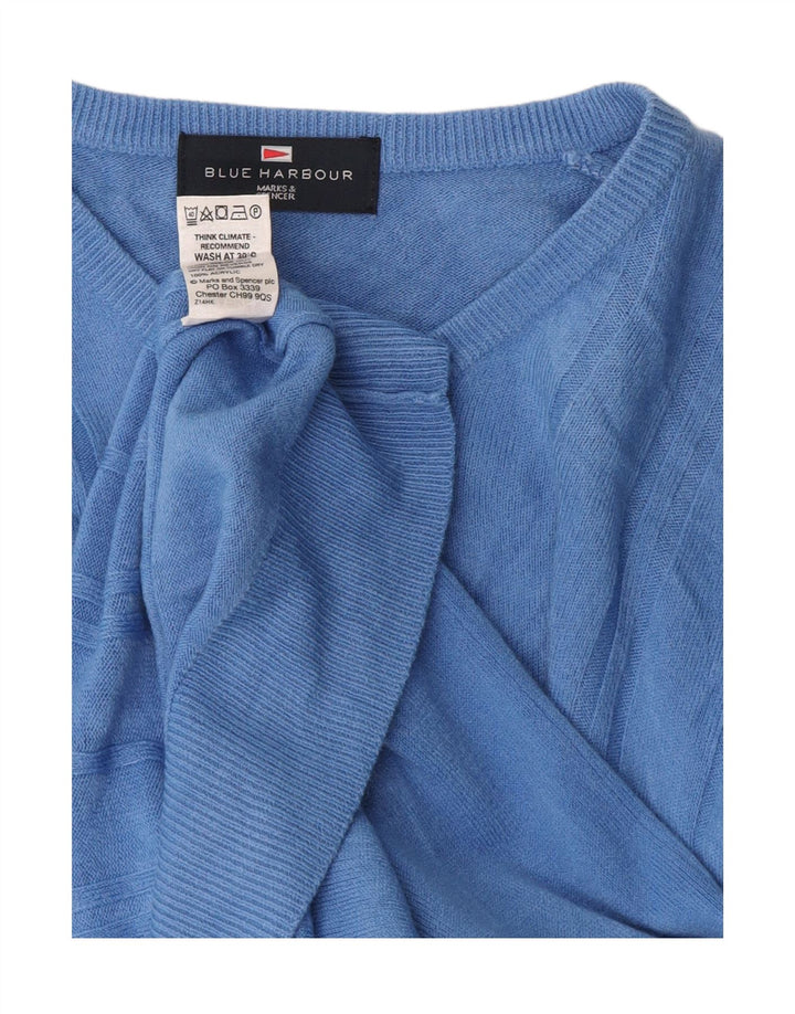 Marks & Spencer Suéter Azul Harbor con Cuello en V para Mujer UK 40 Small