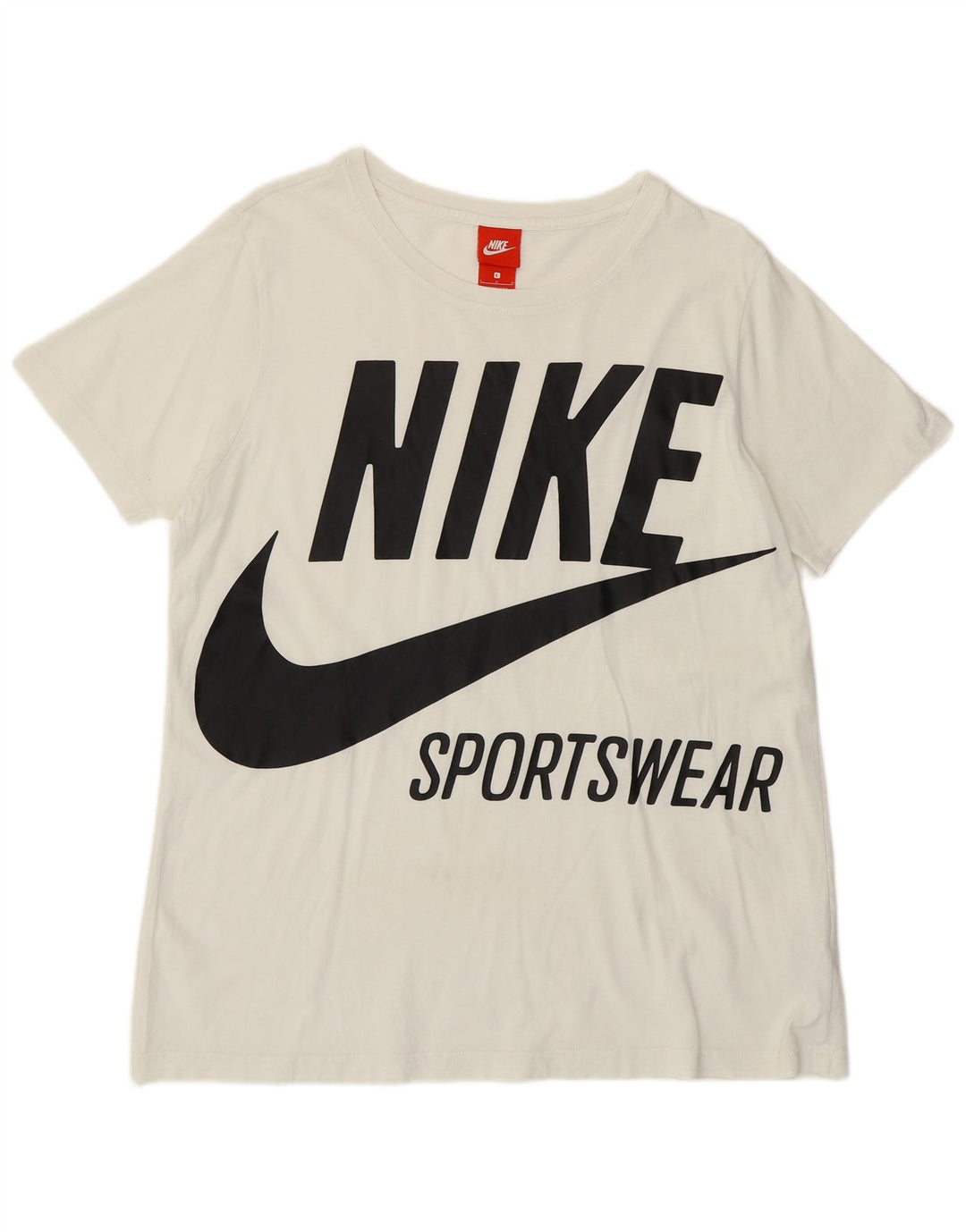 Nike Camiseta gráfica para mujer Top UK 16 Large Off White Cotton