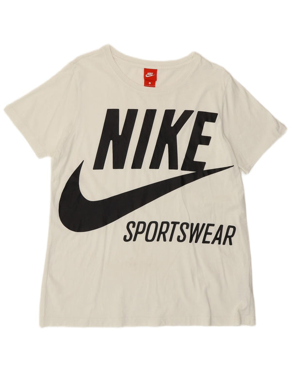 Nike Camiseta gráfica para mujer Top UK 16 Large Off White Cotton