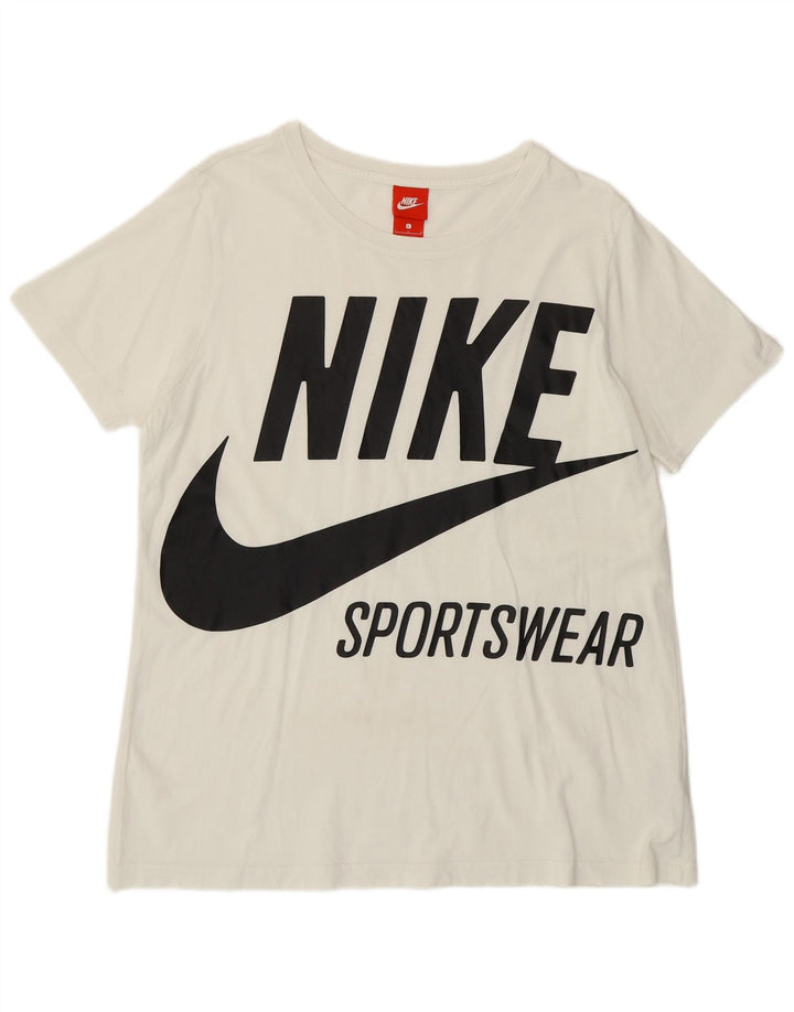 Nike Camiseta gráfica para mujer Top UK 16 Large Off White Cotton