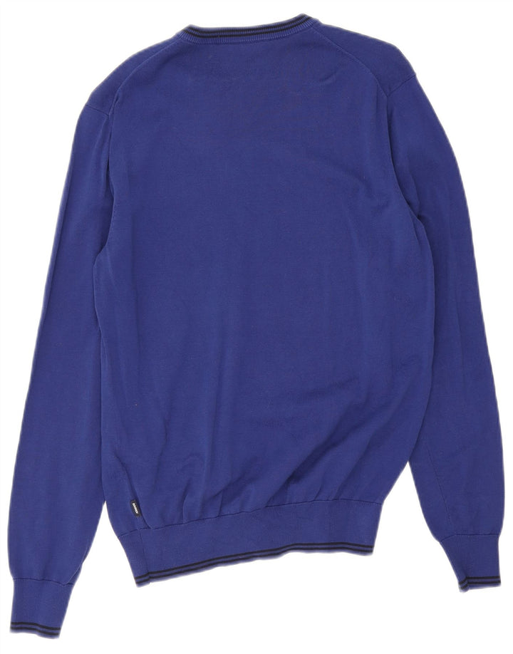 Armani Jeans Hombre Jersey Con Cuello En V De Algodón A Rayas Azul Medio
