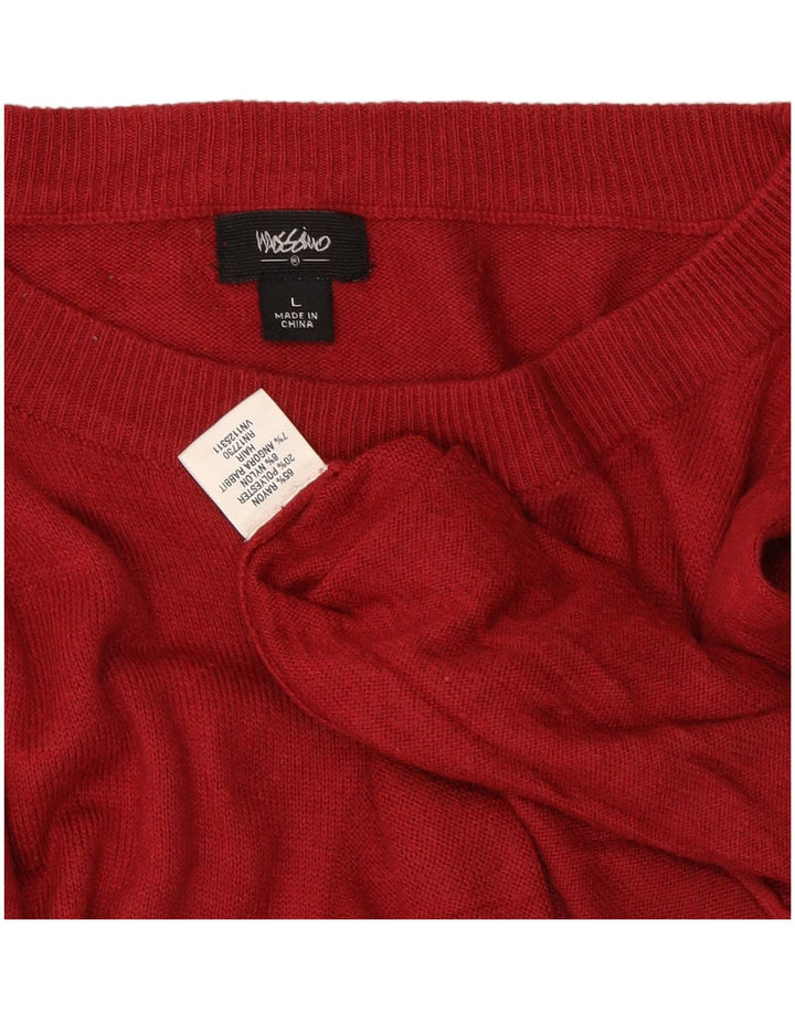 MOSSIMO Suéter tipo jersey con cuello barco para mujer Reino Unido 44 Grande Rayón rojo