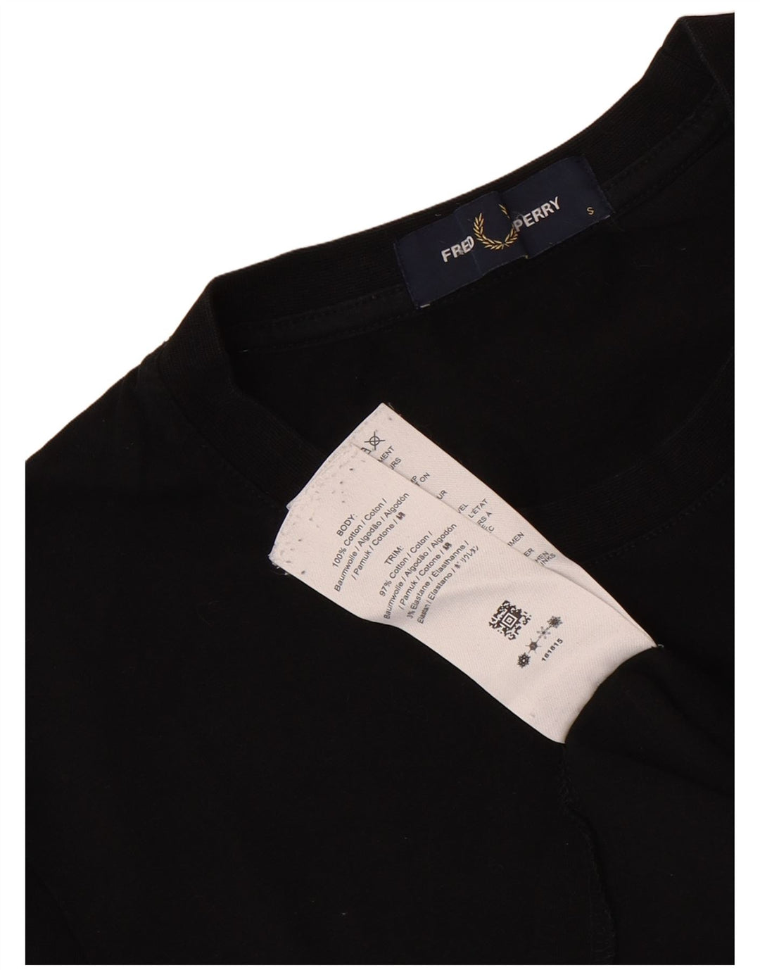 Fred Perry Camiseta Gráfica Para Hombre Top Pequeño De Algodón Negro
