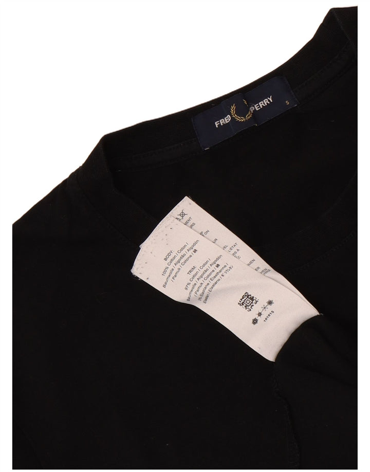Fred Perry Camiseta Gráfica Para Hombre Top Pequeño De Algodón Negro