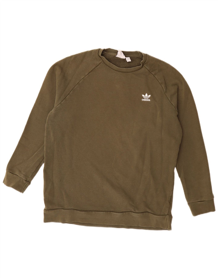 Adidas Hombre Sudadera Jumper Large Caqui Algodón