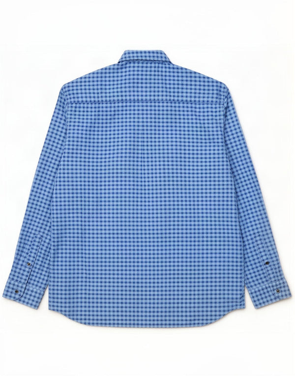 S.Oliver Camisa de corte regular para hombre, talla 2XL, algodón a cuadros azul