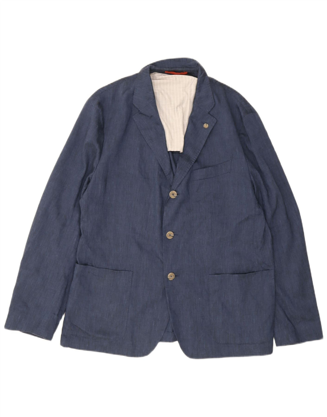 Ted Baker Chaqueta tipo blazer de 3 botones para hombre, talla 6, 2XL, lino azul