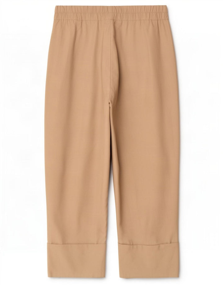 Zara Mujer Pantalón Cropped Mediano W28 L25 Viscosa Beige