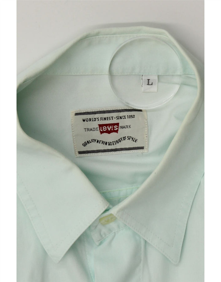Camisa Levi's Hombre Grande Turquesa Algodón