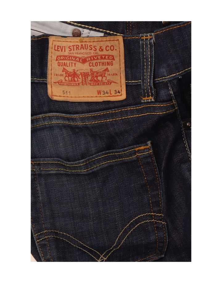 LEVI'S Mens 511 Slim Jeans W34 L34 Navy Blue
