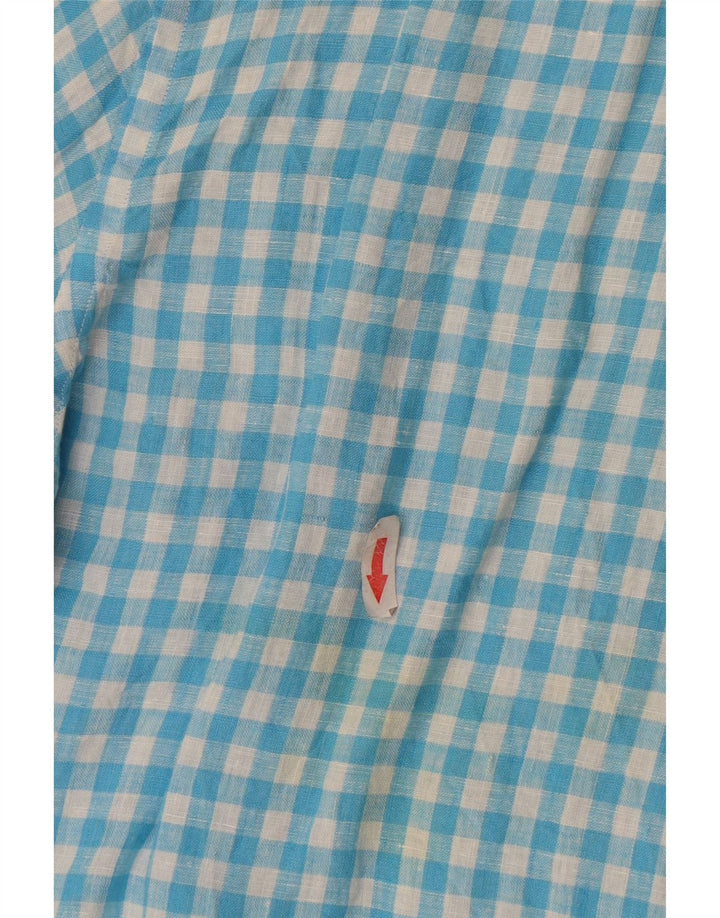 Massimo Dutti Camisa Casual Fit Hombre Vichy Azul Grande