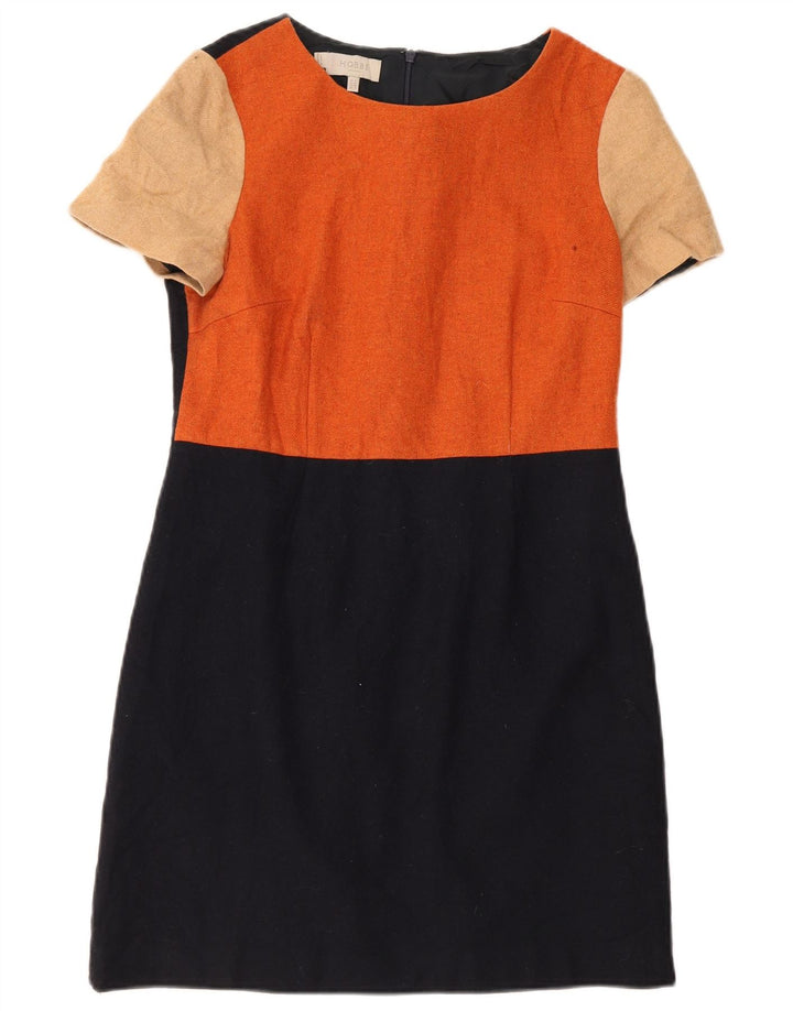 Hobbs Vestido tubo para mujer UK 40 Lana color block naranja medio