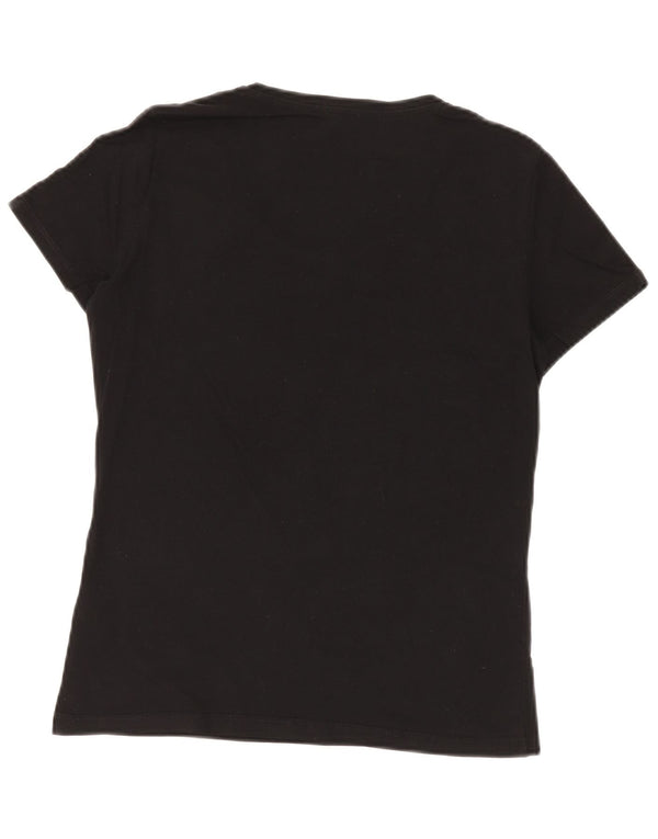 GUESS Camiseta gráfica para mujer Top UK 8 Small Black Cotton