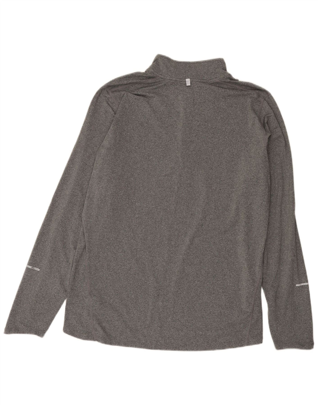 Nike Camiseta Dri Fit con cuello y cremallera de manga larga para hombre XL Poliéster moteado gris