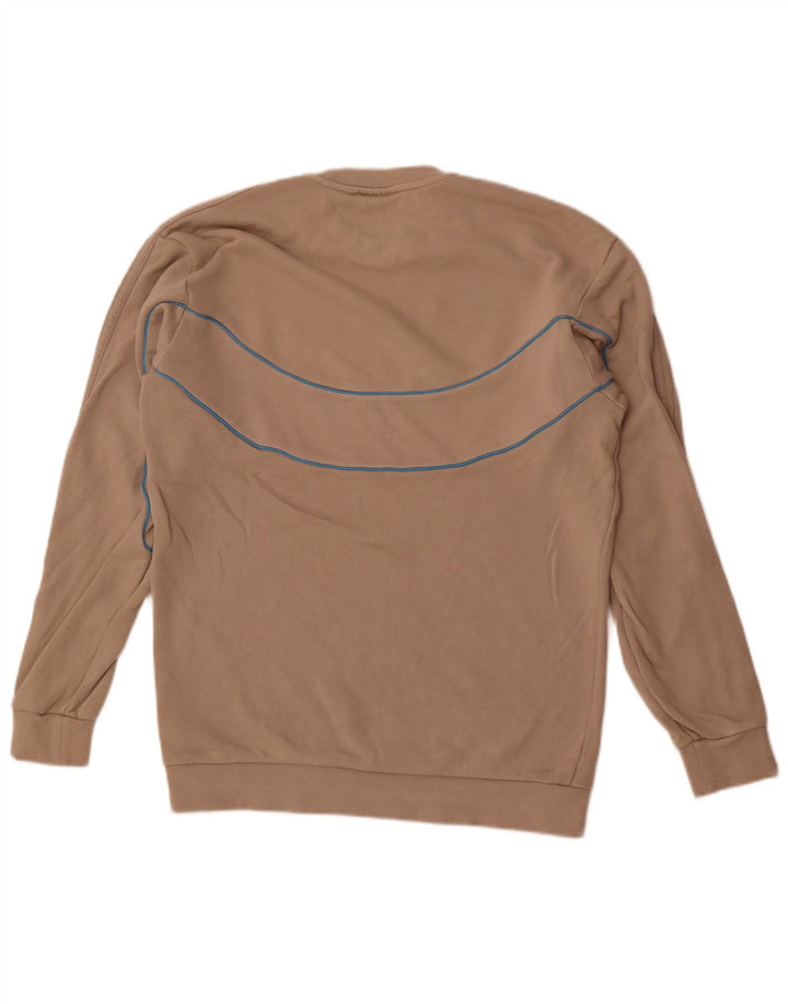 Adidas Hombre Sudadera Jumper Small Beige Colorblock Algodón