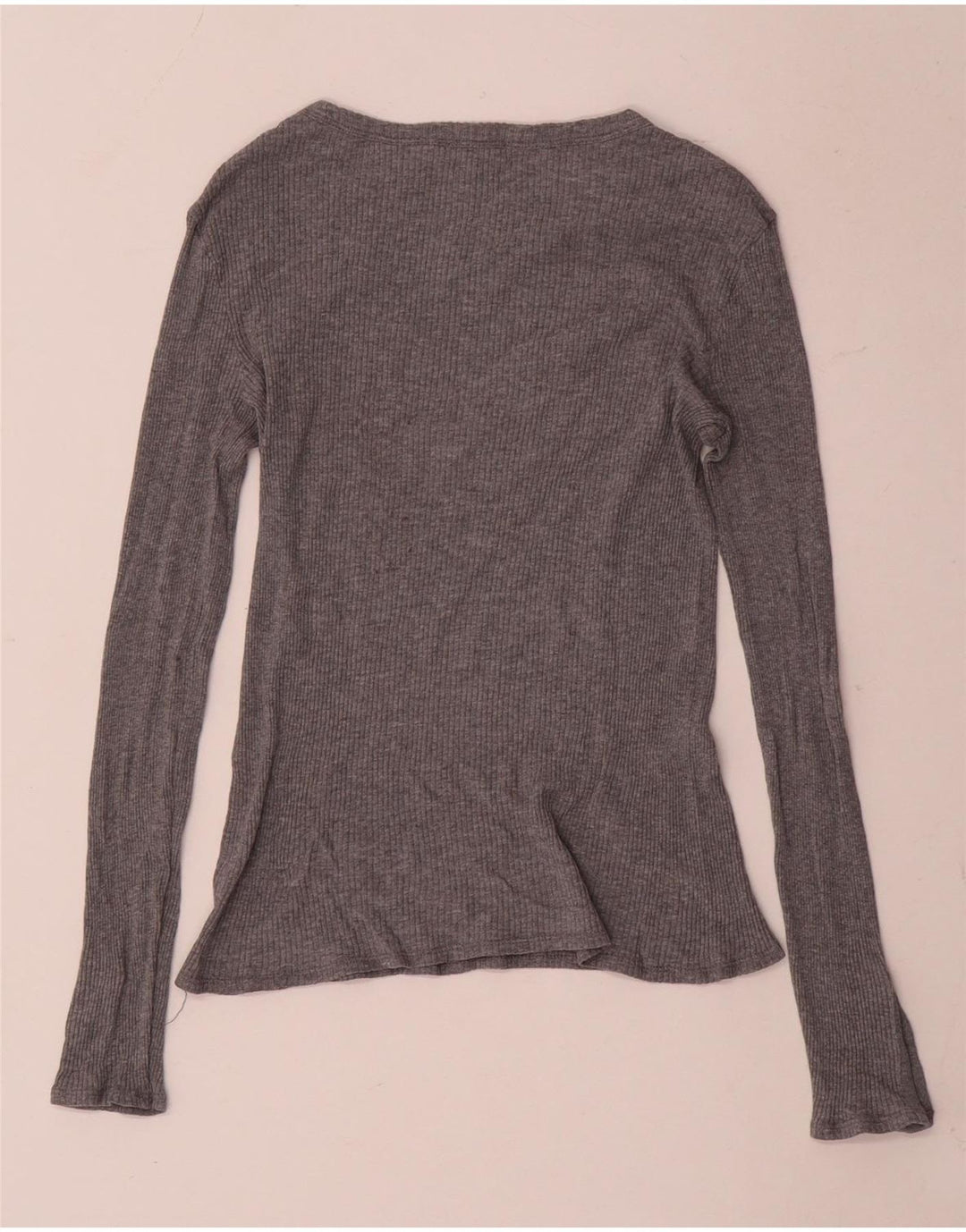 Massimo Dutti Top Mujer Manga Larga UK 8 Small Gris