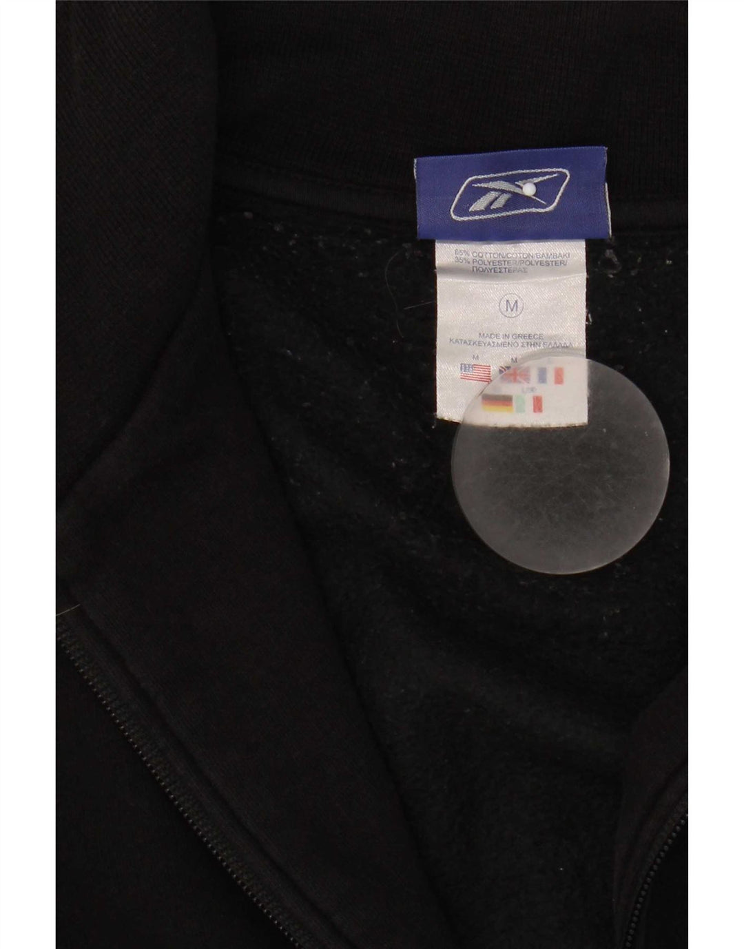 Reebok - Chaqueta de chándal para hombre, talla mediana, algodón negro