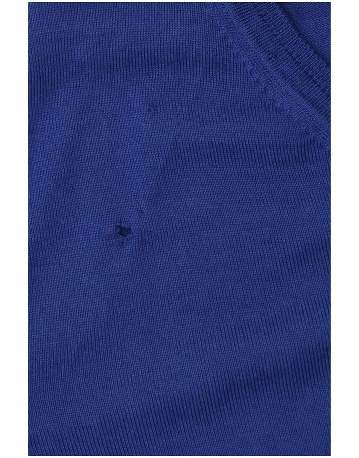 Hugo Boss Hombre Jersey con Cuello en V Jersey XL Lana Virgen Azul