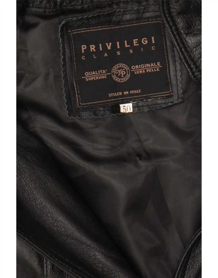 Abrigo Mujer Privilegi De Piel Oversize Con Capucha IT 50 XL Piel Negra