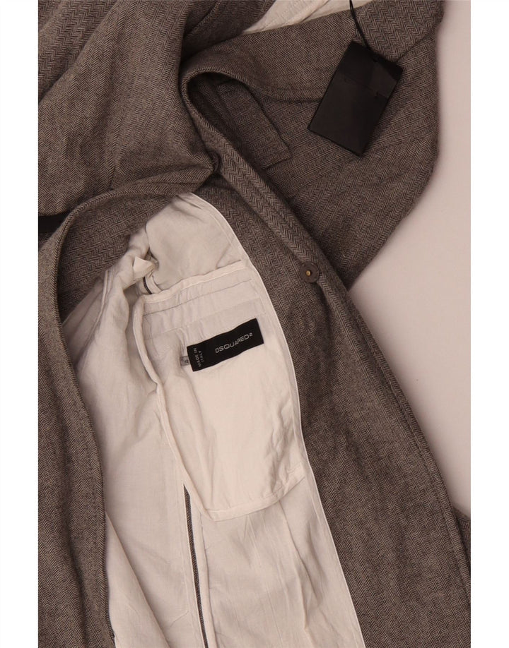 Abrigo Mujer Dsquared2 IT 42 Lana En Espiga Gris Medio