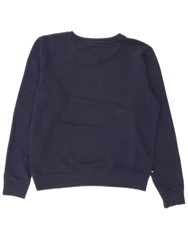 Tommy Hilfiger Sudadera gráfica para mujer Jumper UK 14 Medium Azul marino