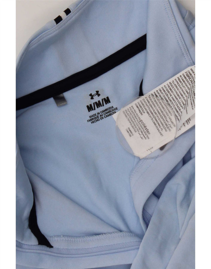 Under Armour Mujer Zip Neck Jersey Chándal Top UK 12 Azul Medio