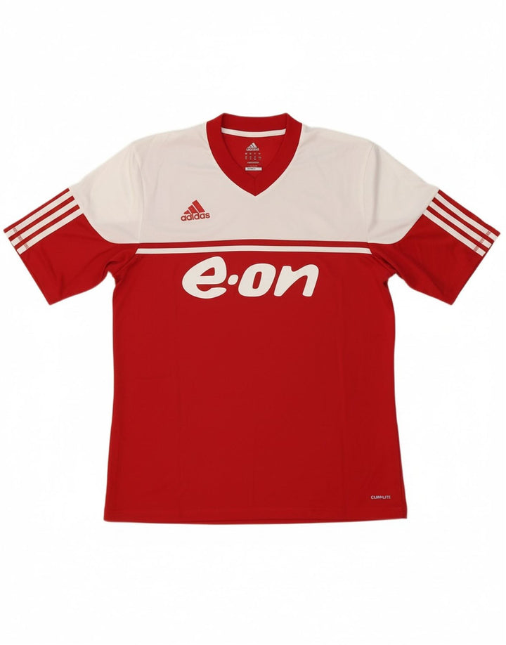 ADIDAS Mens Graphic T-Shirt Top Large Red Colourblock Polyester