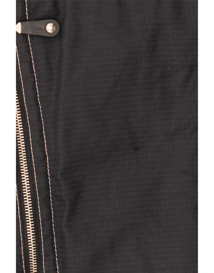 Chaqueta cortavientos vintage de gran tamaño para mujer IT 44 Poliamida negra mediana