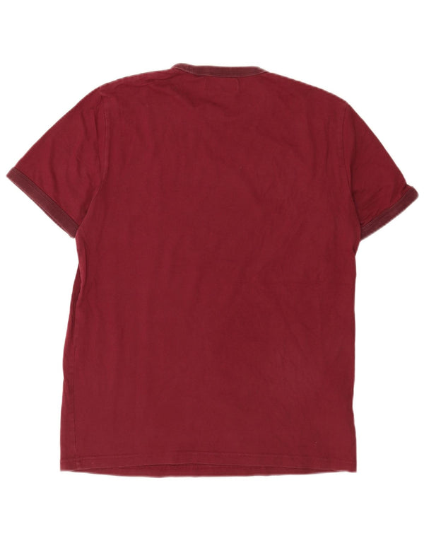 Camiseta Fred Perry Hombre Top Medium Borgoña Algodón