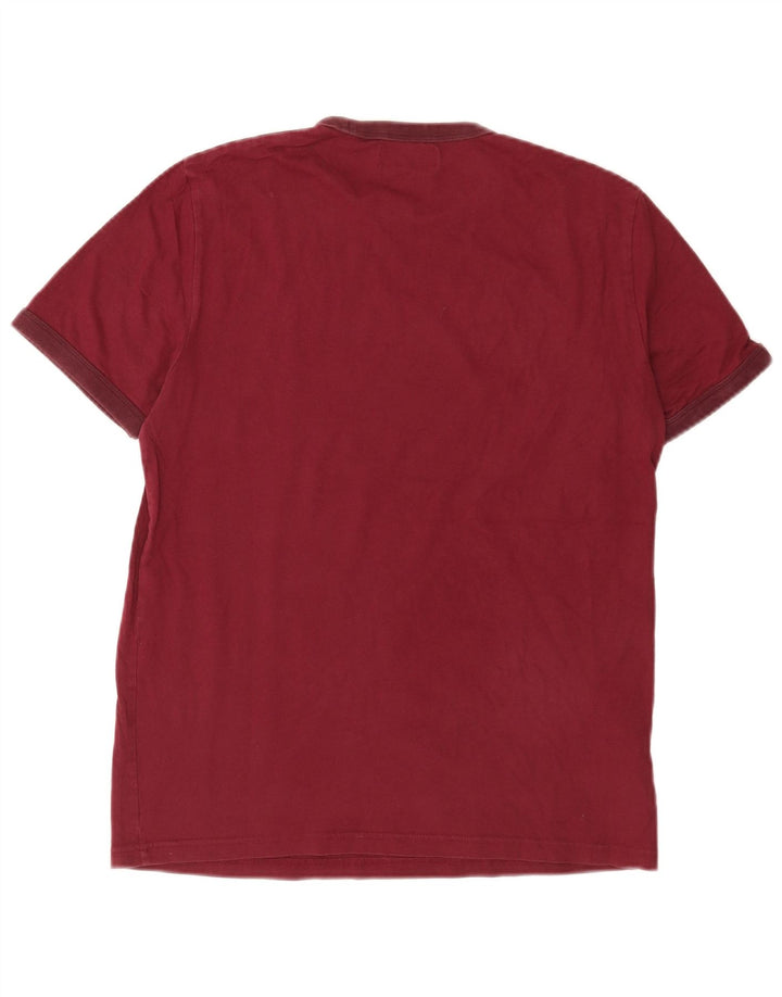 Camiseta Fred Perry Hombre Top Medium Borgoña Algodón