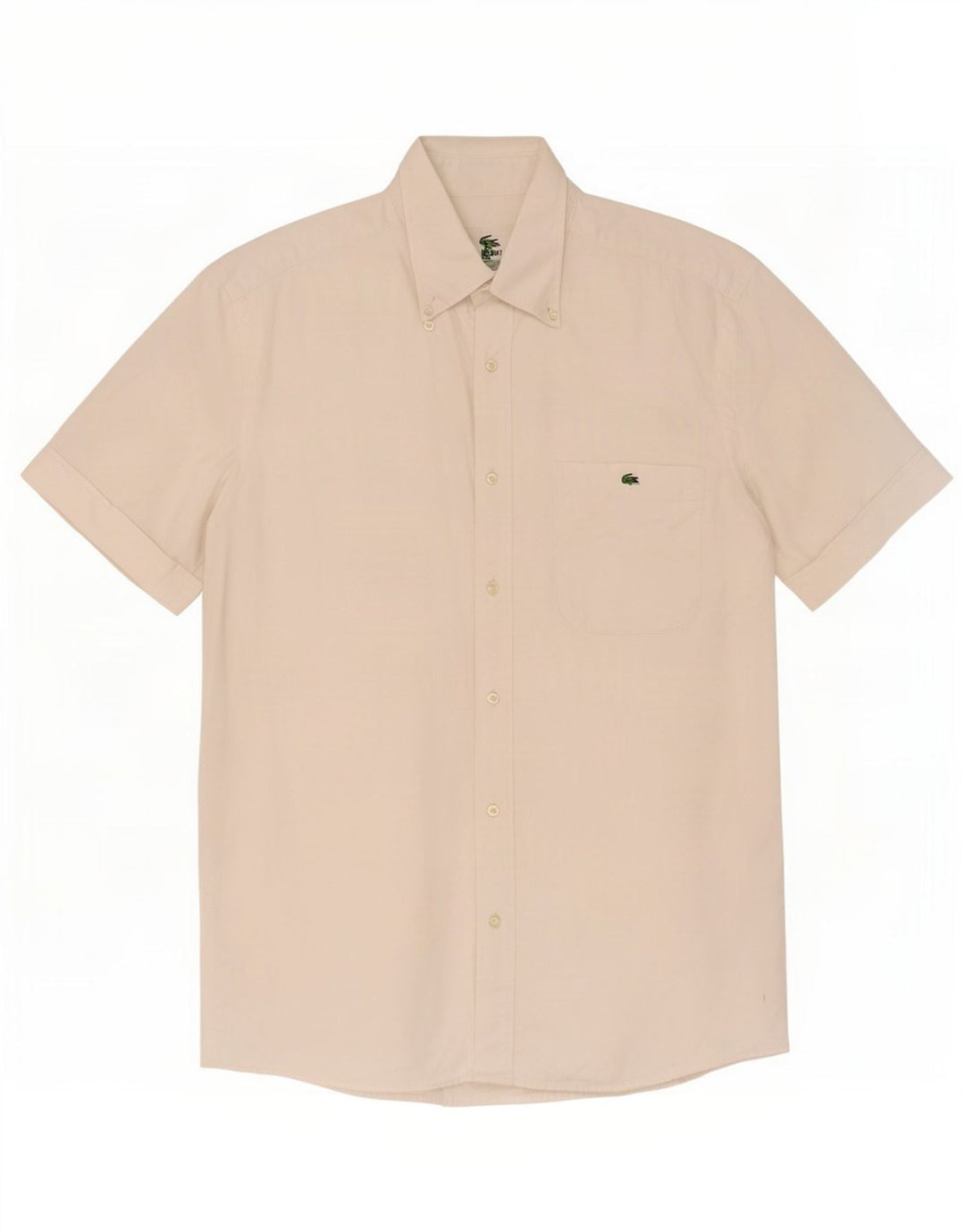 Camisa Lacoste Hombre Manga Corta Talla 39 Mediana Algodón Blanco