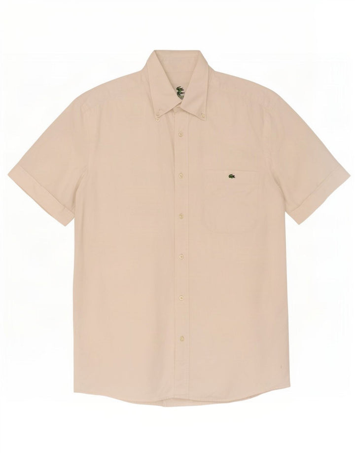 Camisa Lacoste Hombre Manga Corta Talla 39 Mediana Algodón Blanco