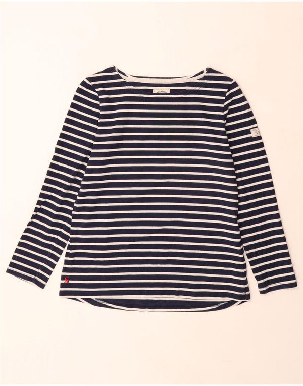JOULES Top de mujer de manga larga UK 42 Algodón a rayas azul marino mediano