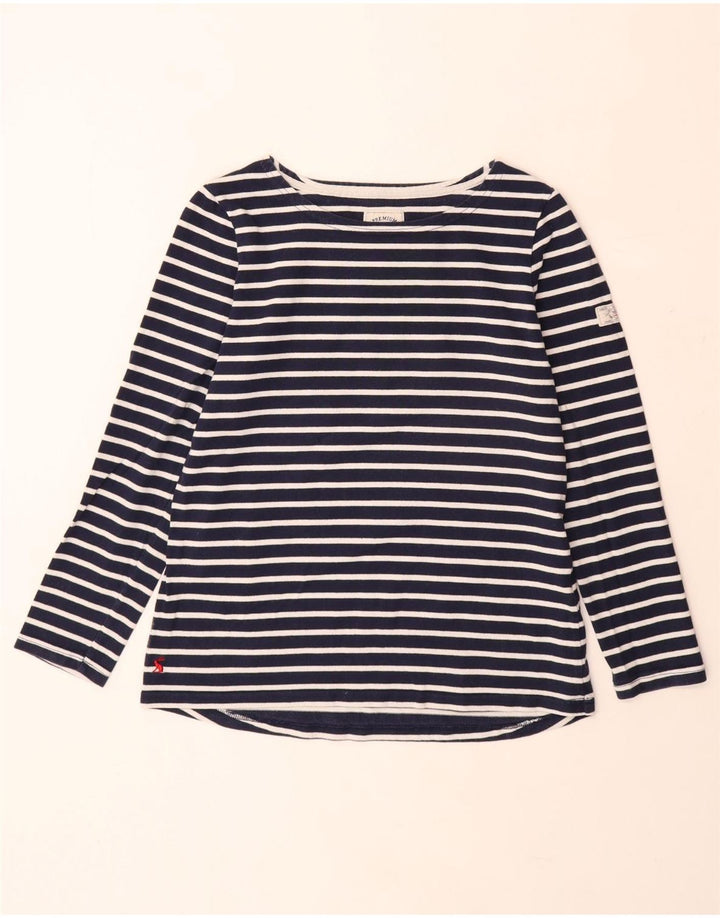 JOULES Top de mujer de manga larga UK 42 Algodón a rayas azul marino mediano