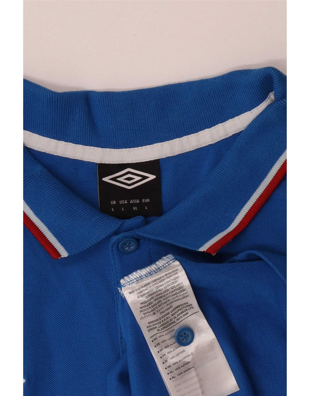 Umbro Polo De Manga Corta Para Hombre Algodón Azul Grande
